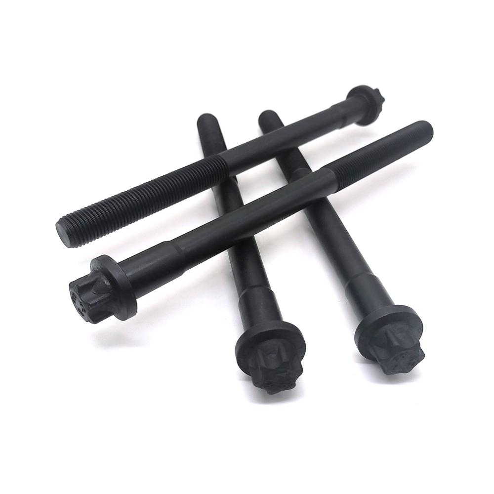 工廠生產(chǎn)六角法蘭螺栓10.9級(jí)高強(qiáng)度螺栓發(fā)黑外梅花螺栓定制非標(biāo)螺栓